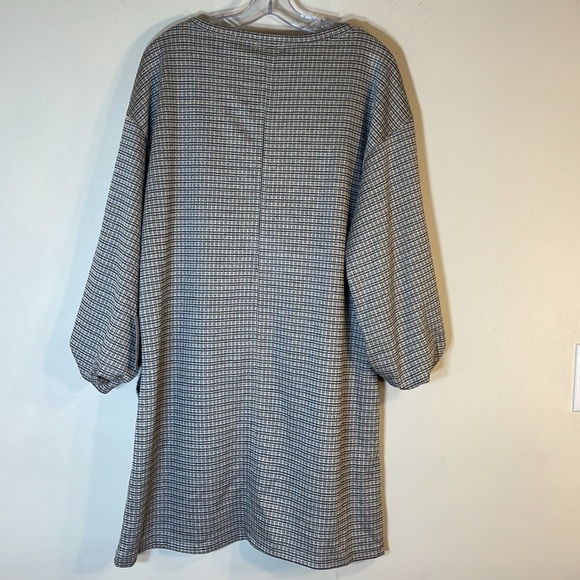 NWT. Max Studio Large Gingham Balloon Sleeve Pocket Shift Dress. - Picture 10 of 12